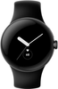 Google - Pixel Watch Black Stainless Steel Smartwatch 41mm with Obsidian Active Band Wifi/BT - Black/Obsidian