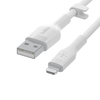 Belkin - BOOSTCHARGE Flex USB-A Cable with Lightning Connector - White