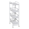 Honey-Can-Do - 4-Tier Slim Rolling Cart with Drawers - White