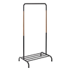 Honey-Can-Do - Single Garment Rack with Shoe Shelf and Hanging Bar for Clothes - Black