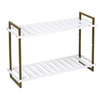 Honey-Can-Do - 2-Tier Tubular Metal Shoe Rack - Olive