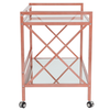 Flash Furniture - Glenwood Park Glass Kitchen Serving and Bar Cart - Clear/Rose Gold