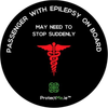 Protect Me - Car Window Decal Passenger with Epilepsy on board - Black