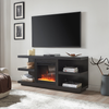 Camden&Wells - Maya Crystal Fireplace TV Stand for Most TVs up to 65" - Black Grain