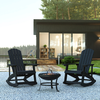 Flash Furniture - Savannah Rocking Patio Chairs and Fire Pit - Black