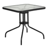 Flash Furniture - Barker Contemporary Patio Table - Clear Top/Black Rattan