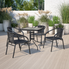 Flash Furniture - Barker Contemporary Patio Table - Clear Top/Black Rattan