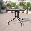 Flash Furniture - Barker Contemporary Patio Table - Clear/Black