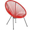 Flash Furniture - Valencia Oval Comfort Take Ten  Contemporary Wicker/Rattan Bungee Chair - Red