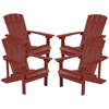 Flash Furniture - Charlestown Adirondack Chair (set of 4) - Red