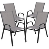 Flash Furniture - Brazos Patio Chair (set of 4) - Gray