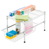 Honey-Can-Do - Cabinet Organizer with Adjustable Shelf and Pull-Out Basket - Chrome