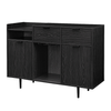 Walker Edison - Modern Open and Closed-Storage Bar Cabinet - Black