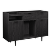 Walker Edison - Modern Open and Closed-Storage Bar Cabinet - Black