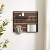 Walker Edison - Urban Wall Organizer with Hooks and Removable Shelf - Dark Walnut