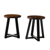 Walker Edison - Rustic Distressed Counter-Height Solid Wood Dining Stool - Mahogany