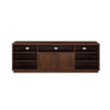 Walker Edison - Transitional Open and Closed-Storage Media Console for TVs up to 75” - Dark Walnut