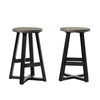 Walker Edison - Rustic Distressed Solid Wood Dining Stool - Grey