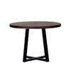 Walker Edison - Rustic Distressed Solid Wood Round Dining Table - Mahogany