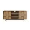 Walker Edison - Modern Checkered TV Cabinet for TVs up to 55” - Coastal Oak