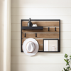 Walker Edison - Urban Wall Organizer with Hooks and Removable Shelf - Knotty Driftwood