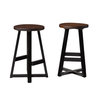 Walker Edison - Rustic Distressed Solid Wood Dining Stool - Mahogany