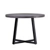 Walker Edison - Rustic Distressed Solid Wood Round Dining Table - Grey