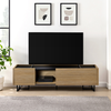 Walker Edison - Contemporary Low TV Stand for TVs up to 65” - Coastal Oak