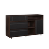 Walker Edison - Contemporary Open and Closed-Storage Sideboard - Dark Espresso