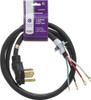Smart Choice - 6' 30-Amp 4-Prong Dryer Cord with Eyelet Terminals - Black