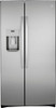 GE - 21.8 Cu. Ft. Side-by-Side Counter-Depth Refrigerator - Stainless steel