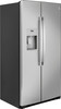 GE - 21.8 Cu. Ft. Side-by-Side Counter-Depth Refrigerator - Stainless steel