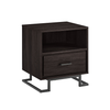 Walker Edison - Contemporary 1-Drawer Metal and Wood Nightstand - Charcoal