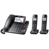 Panasonic - KX-TGF892B DECT 6.0 Expandable Corded/Cordless Phone System with Bluetooth Pairing for Wireless Headphones - Black