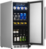 NewAir - 3.2 Cu. Ft. Built-in Commercial Grade Wine and Beverage Fridge,  ENERGY STAR, Fingerprint Resistant, Self-Closing Door - Stainless steel