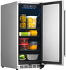 NewAir - 3.2 Cu. Ft. Built-in Commercial Grade Wine and Beverage Fridge,  ENERGY STAR, Fingerprint Resistant, Self-Closing Door - Stainless steel