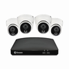 Swann - 4 Channel, 4 Dome Camera,  Indoor/Outdoor, Wired 1080p Full HD DVR Security System with 64GB Micro SD Card