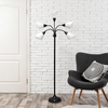 Simple Designs 5 Light Adjustable Gooseneck Floor Lamp - Black/White Shades