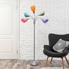 Simple Designs 5 Light Adjustable Gooseneck Floor Lamp - Silver/Fun Multicolored Shades