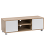 CorLiving - Hollywood Wood Grain TV Stand with Doors for TVs up to 55" - White and Brown