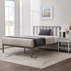 Brookside - Lori Queen Metal Bed with Headboard-Gray