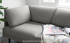 Burrow - Contemporary Range 3-Seat Sofa with Attachable Ottoman - Navy Blue