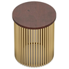 Simpli Home - Demy Metal and Wood Accent Table - Cognac and Gold