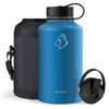 BUZIO Duet Series Insulated Water Bottle with Straw Lid and Flex Lid, Cobalt 64oz - Cobalt