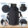 BUZIO Duet Series Insulated Water Bottle with Straw Lid and Flex Lid, Black 64oz - Black