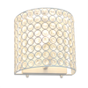 Lalia Home 1 Light Crystal and Metal Wall Sconce Lighting Fixture - White