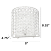 Lalia Home 1 Light Crystal and Metal Wall Sconce Lighting Fixture - White
