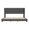 Flash Furniture - Hollis King Size Upholstered Platform Bed with Wingback Headboard-Charcoal Faux Linen - Charcoal