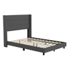Flash Furniture - Hollis Full Size Upholstered Platform Bed with Wingback Headboard-Charcoal Faux Linen - Charcoal