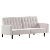 Flash Furniture - Carter Convertible Split Back Tufted Futon Sofa with Wooden Legs in Faux Linen - Stone